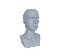 Amagogo Mannequin Male Head Display Stand 15inch Tall 21.6inch Head Circumference for Hat Scarf Lightweight Stable Base, Blue Gray