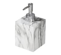 Amagogo Manual Soap Dispenser in Marble, 400ml Capacity for Kitchen Countertop, Silvery head white