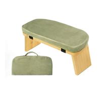 Amagogo Meditation Seat Kneeling Bench Stool Chair Cushion With Angled Side Supports And Comfortable Padding Suitable for meditation mindful breathing prayer, Wormwood Green With Bag, 8