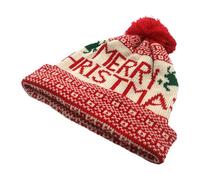 Amagogo Merry Christmas Hat Knitted Wool Ball Hat for Hiking Cycling Backpacking Camping, Red
