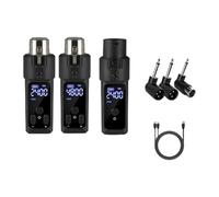 Amagogo Microphone Transmitter Receiver Microphone Adapter Digital Display, Durability Cordless Microphone System Rechargeable, Has Dynamic Mic Mode