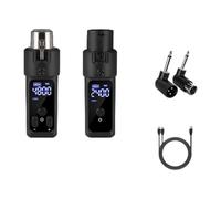 Amagogo Microphone Transmitter Receiver Microphone Adapter Digital Display, Durability Cordless Microphone System Rechargeable, 1 Transmit