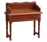 Amagogo Mini Dollhouse Desk Wooden Table Writing Desk Display Table Birch Finish With Rectangular Top And Four Turned Legs Suitable for dollhouse studies shelf decor model decoration 9.1x4x9.2cm