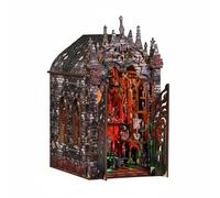 Amagogo Miniature Castle Assembly Gothic Bookshelf Insert Diorama Kit Model House With MDF Board Manor Project Suitable for shelf display desk setup study shelf