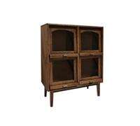 Amagogo Miniature Storage Cabinet Dollhouse Cupboard Display Furniture Collectible Prop Retro Style With Realistic Wood Grain And Tapered Legs suitable for, Walnut Wood Color