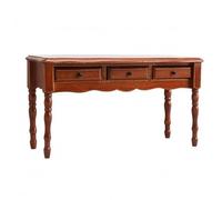 Amagogo Miniature Study Desk Dollhouse Desk Wooden Table Classic Worktable With Three Drawers Turned Legs Solid Wood Finish Suitable for office reading collector display 11.8cmx4.7cmx7.1cm