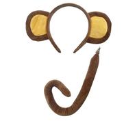 Amagogo Monkey Ears and Tail Set Lovely Costume Accessories for Themed Parties Carnival, Light coffee
