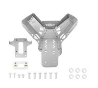 Amagogo Motorcycle Engine Lower Guard Vented Motorcycle Skid Plate with Mounting Brackets Heavy Duty Lower Engine Chassis Guard for Rough Roads, Silver, Silver