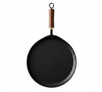 Amagogo Nonstick Pancake Pan Round Frying Pan Skillet Griddle with Shallow Sides Nonstick Coating Wrought Iron Construction Wooden Grip Suitable for Egg Frying Everyday stovetop Meals