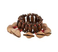 Amagogo Nutshell Handbell Hand Wind Chimes Handmade Musical Instrument Handheld Bell Nut Shell Hand Bells for Concert Parties Kids, A