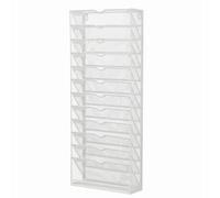 Amagogo Office Desktop Shelf Multi-Layer File Organizer Metal Mesh Document Rack Book Sorter Paper Tray Stepped Slot Design Suitable for Office Desk Home Library, White