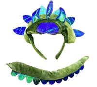 Amagogo Padded Dinosaur Headband with Detachable Tail Lightweight Dinosaur Costume Set with Attach-Attachable Tail Wipe Clean Only for Kids, Themed Parties
