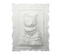 Amagogo Paintable Cat Figurine Cat Statue to Paint 3D Embossed Cats Frame DIY Unpainted Plaster Animal Painting for Adults Birthday, Female Cat