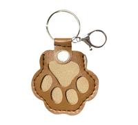 Amagogo Pet Hair Keepsake Keyring, Pet Hair Collector Keychain, Decorative Paw Shape Key Holder, Dog Cat Memorial Key Chain, Light Brown
