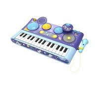 Amagogo Piano Drum Music Toy Piano Preschool Toy with A Microphone Musical Learning Toy for Children's Day, Purple