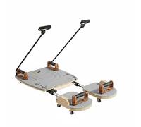 Amagogo Pilates Training Board Core Exercise Slider Workout Machine With Retractable Space Saving Design suitable for small strengthening waist and abdominal , Wood Gray