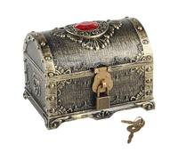 Amagogo Pirate Treasure Chest Storage Box Multifunction Adventurous Treasure Box Treasure Chest with Lock Vintage Decorative Storage Box for Birthday Party Gift Kids Adults Boys Girls, Bronze