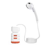 Amagogo Portable Camping Shower with Emergency Light, Electric, Rechargeable, for Cleaning Pets, Orange and White