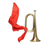 Amagogo Portable Cavalry Trumpet,Musical Instrument,Orchestra Blowing Bugle,Standard Trumpet,for Performance,Beginners,Training Professionals Show