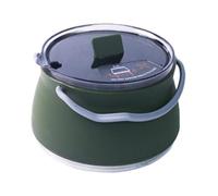 Amagogo Portable Compact Collapsible Camping Silicone Cook Pot Travel Hiking Picnic Foldable Boiling Kettle Boiler Gas Tea Pot Teapot Outdoor Cookware, Green