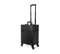 Amagogo Professional Makeup Case Rolling Trolley Organizer Cosmetic Train Case Storage Box with Large Capacity Raised Design Suitable for Fashion Shows Bridal Parties Travel, Taller Lid A