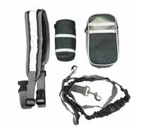 Amagogo Retractable Waist Belt Dog Leash Kit Mesh Panels for Breathability, Hands Dog Leash with Fanny Pack, Metal Clips connection, pet accessories, Gray