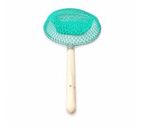 Amagogo Round Fish Net Fish Net Catch Net With Wooden Handle And Rubber Line Mesh For Secure Hold And Quick Rinse Suitable for cr eds breakwaters jon, Handle length 30cm, Round