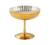Amagogo Round Pedestal Dessert Cup Food Stem Footed Metal Sundae Dishes Polished Cold Cream Cups for Cafés, Entertaining Guests, Table Settings, Style A