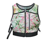 Amagogo Running Vest Chest Pack Reflective Vest Lightweight with Multi Pockets Stylish Adults Phone Holder for Cycling Riding, Pink White