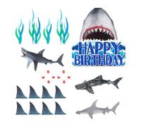 Amagogo Shark Cake Toppers Shark Figurines Decorations for Boys Girls Shower under The Sea Cake Toppers Sea Theme Decor