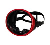 Amagogo Single Lens Diving Oval Shape Waterproof Anti Fog Swim Snorkeling Glasses Eyewear for Scuba Diving Underwater, Red