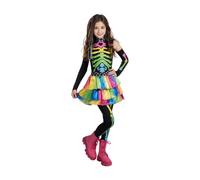 Amagogo Skeleton Costume Rainbow Costume with Leggings Spooky Apparel for Kids, Girls