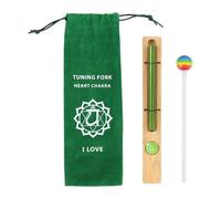 Amagogo Solo Bell Chime Solo Hand Chime Portable with Mallet Wind Chime Bell Musical Instrument for Meditation Yoga Classroom Kids, Green