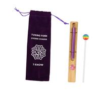 Amagogo Solo Bell Chime Solo Hand Chime Portable with Mallet Wind Chime Bell Musical Instrument for Meditation Yoga Classroom Kids, Purple