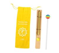 Amagogo Solo Bell Chime Solo Hand Chime Portable with Mallet Wind Chime Bell Musical Instrument for Meditation Yoga Classroom Kids, Yellow
