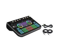 Amagogo Sound Audio Mixer Board Sound Card Universal,Voice Changer Device Webcast,Live Stream Sound Card for Broadcast,Music Gaming, black