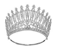 Amagogo Sparkling Glass Tiara, color to 5 | Baroque Crown, Regal, for Pageants