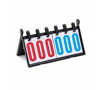 Amagogo Sports Scoreboard Foldable Flip Score Keeper With High Contrast Digits Thick 3mm Frame And Rings Manual Turner For Quick Changes Suitable for, Red Blue, 6-Digit Pvc