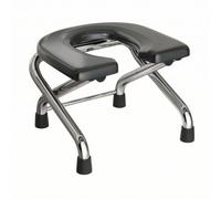 Amagogo Stable Cutout Toilet Chair with Stainless Steel Frame and Design Suitable for Senior Citizens People with Knee and Physical Rehabilitation, Black, 33CM