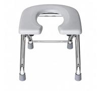 Amagogo Stable Cutout Toilet Chair with Stainless Steel Frame and Design Suitable for Senior Citizens People with Knee and Physical Rehabilitation, Gray, 42CM