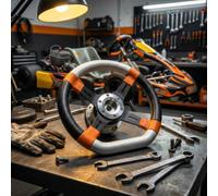 Amagogo Steering Wheel Steering Rim Three Driving Control PU Leather Grip Alloy Core Lightweight Center Strong Structure, 330mm, Carbon Fiber Wrapped Alloy Steering Wheel