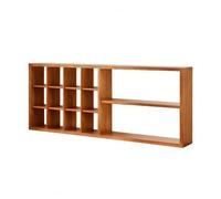 Amagogo Storage Display Rack Wooden Organizer Shelf Unit Cabinet With Side Compartments And Open Levels Rubber Wood With Space Saving Profile Suitable for home decor gift giving