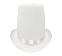 Amagogo Tall Top Hat Magician Hat-60cm Size Comfortable Wide Brimmed Magician Hat for Wizard Gentleman Costume, Adult Party Accessoryfor Stage Show Roles Play Fancy Dress Holidays, White