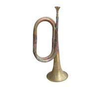 Amagogo Trumpet Marching Bugle Solid Copper and Brass Bugle Trumpet Prop Instrument for Orchestra, Antique
