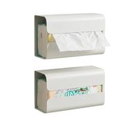 Amagogo Under Cabinet Paper Roll Holder Painted Carbon Steel Hook On Design For Kitchen Laundry Room Office Desk Organization For Soft Pack Tissues Wet Garbage Bags Wrap Storage Rack, White
