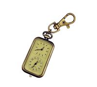 Amagogo Vintage Design Pocket Watch Analog Clock Bronze Antique Double Movement Elegant Pocket Watch Keychain Pendant for Christmas