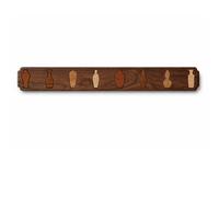 Amagogo Wall Hook Coat Rack Hanger Peg Rail with Flip Down Hooks Solid Walnut Space Saving Style Suitable for Entryway Hallway Foyer Home Organization, 8 Hooks, Mixed Colors