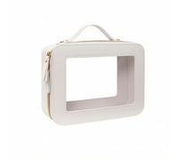 Amagogo Waterproof Toiletry Case with Panel Travel Makeup Organizer Bag Shaving Kit Storage Pouch Cosmetic Toiletry Holder Crosshatch, Array, Ivory White