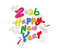 Amagogo Window Stickers for The 2026 - New Year's Window Stickers Made of PVC, Easy to Apply, Festive Decoration for School, Living Room, Multi, 60x65cm