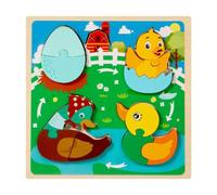 Amagogo Wood Puzzle Early Education Toy Learning Activity Birthday Gifts Interactive Puzzle, Duck